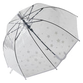 Kuber Industries Transparent Umbrella For Men & Women|Automatic Umbrella For Rain (White)